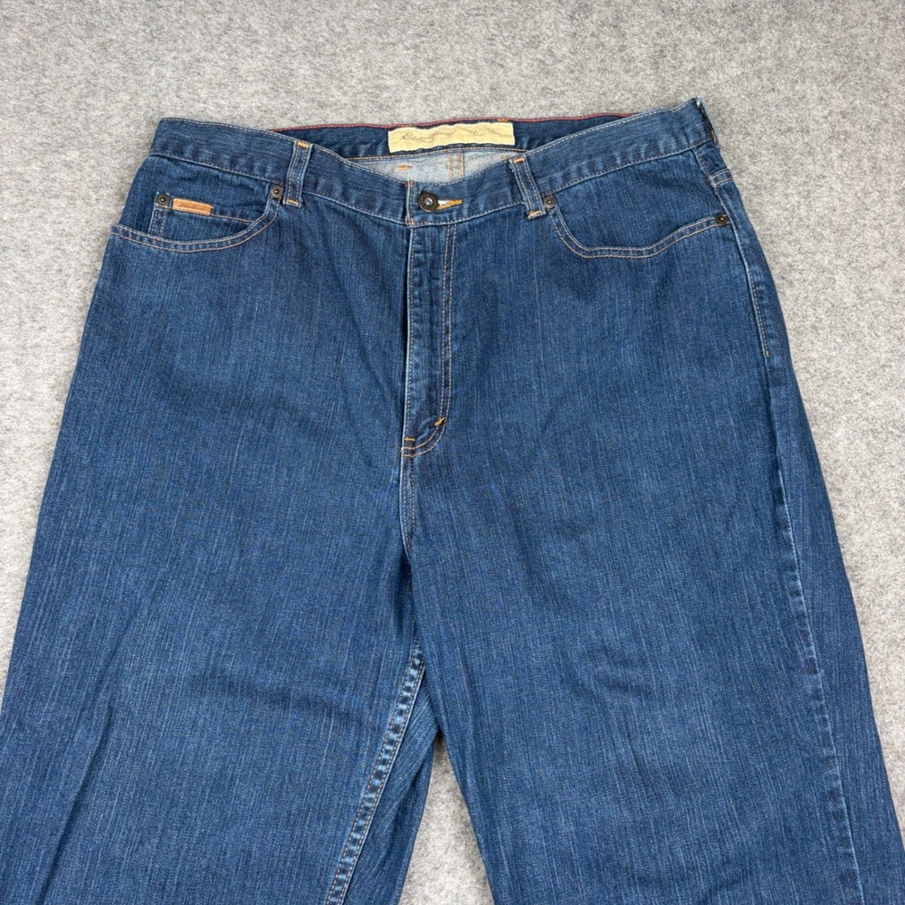 Eddie Bauer Jeans Womens 18 Tall Natural Dark Wash Straight Leg Denim